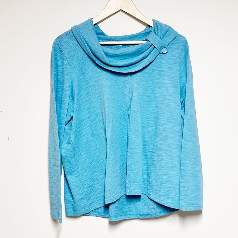 NWT Habitat 27537 Enamel Button Neck Mist Cowl Top Sz S/M
